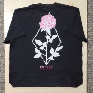 Empire Surplus Thorn Rose Black Pink Short Sleeve T Shirt Womens Large